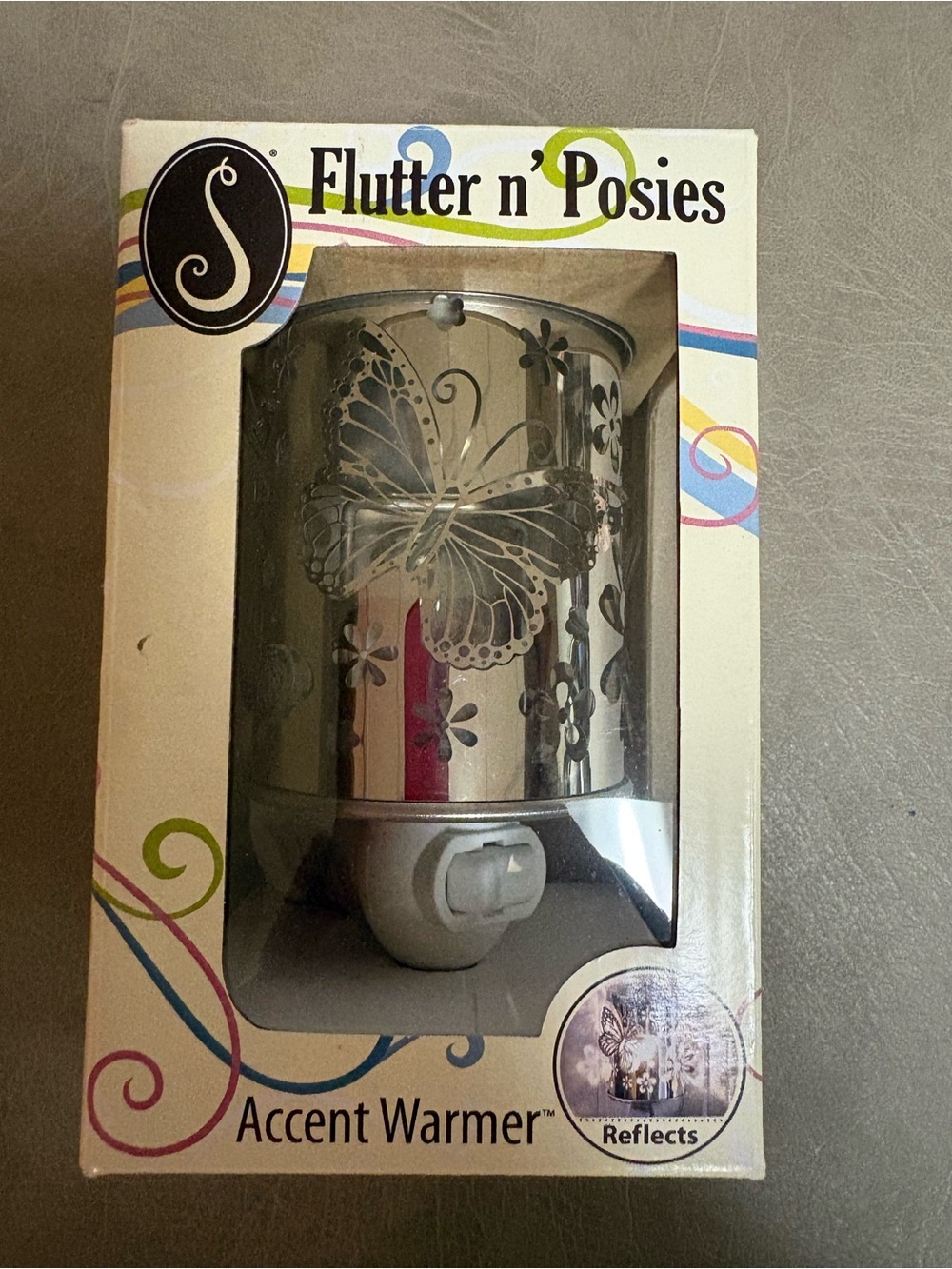 Flutter n' Posies Silver Butterfly Accent Warmer
